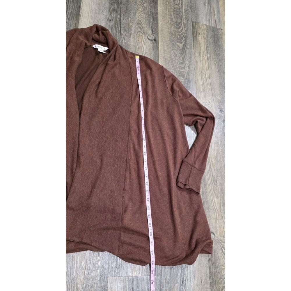 ATHLETA Pranayama Restore Wrap Cardigan Warm Brown Size Medium Athleisure Drape - Picture 9 of 10